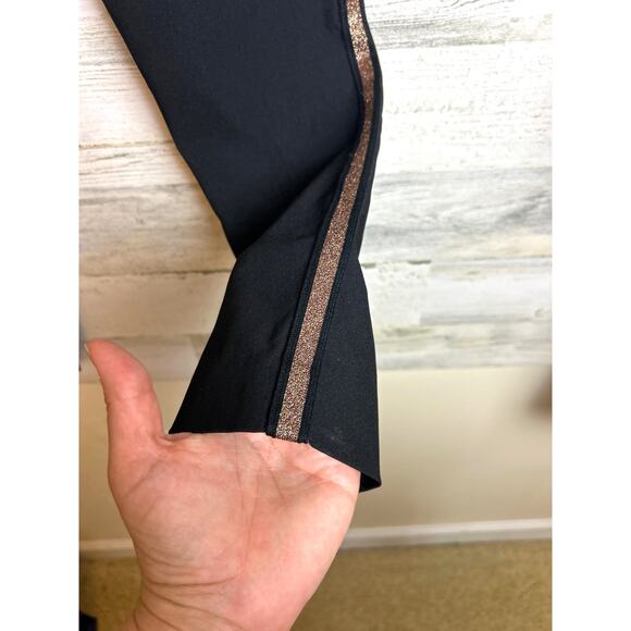 ILTM Women’s Small Black “The Gwyneth” Tuxedo Pants Gold Stripe Ankle Skinny NWT - Picture 5 of 10